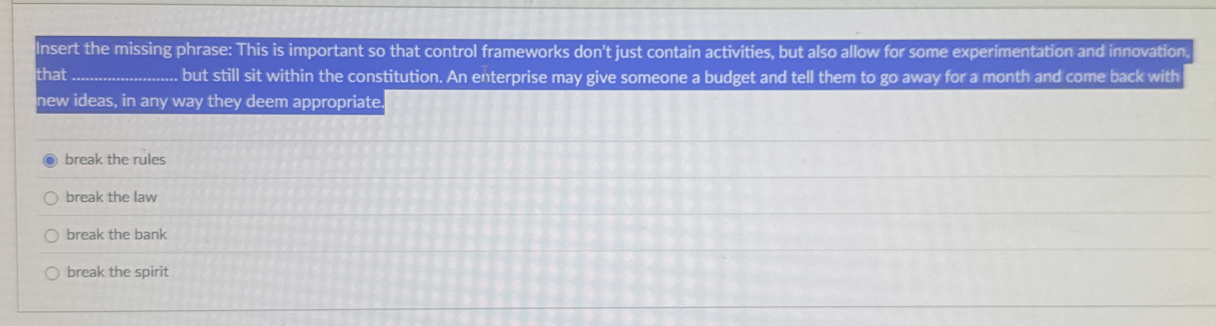 Insert the missing phrase: This is important so