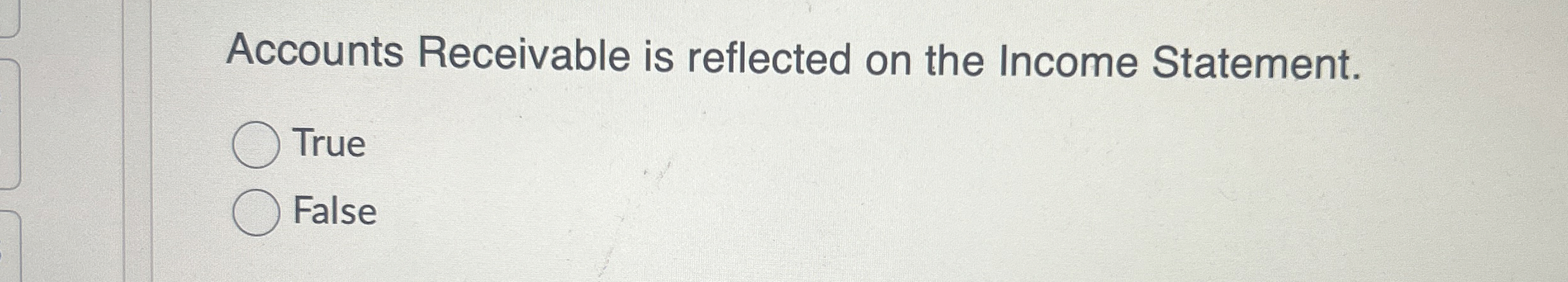 Accounts Receivable is reflected on the Income
