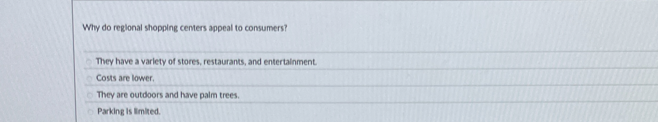 Why do reglonal shopping centers appeal to