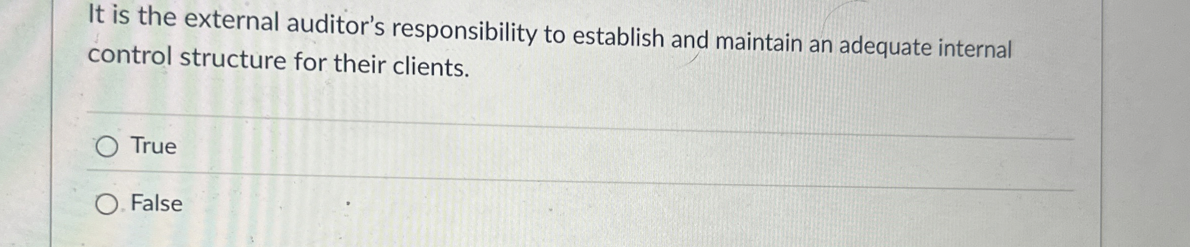 It is the external auditor's responsibility to