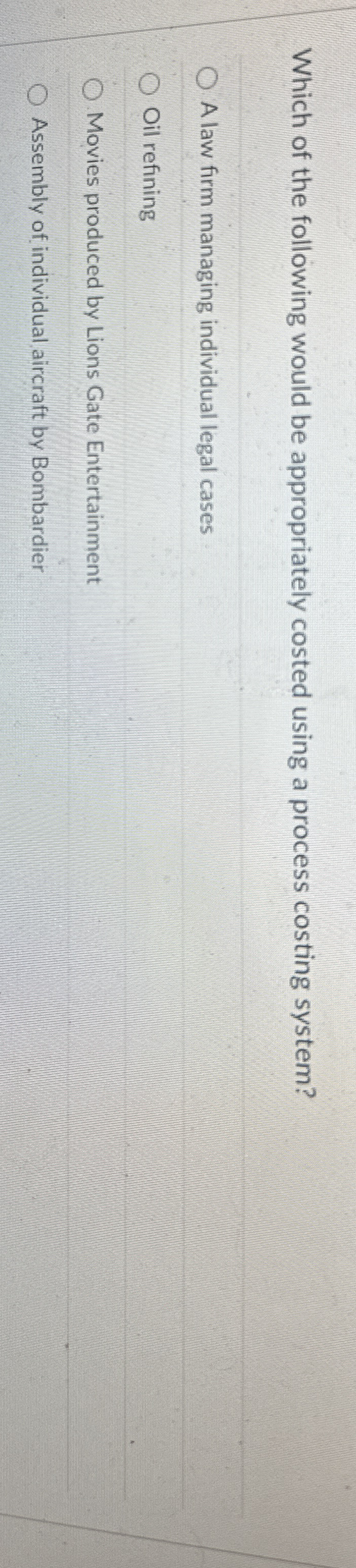 Which of the following would be appropriately