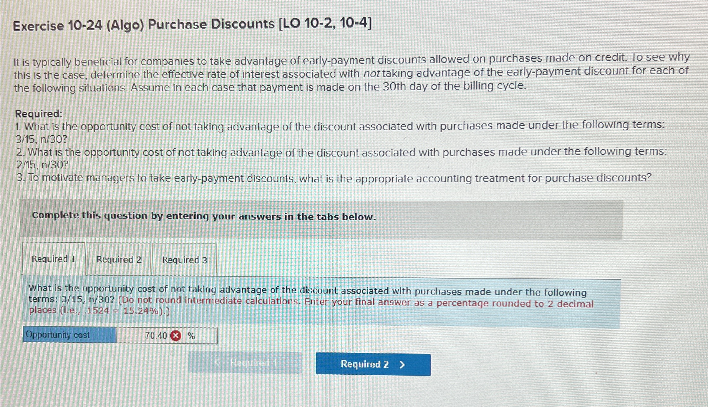 Exercise 1 0 - 2 4 ( Algo ) Purchase Discounts [