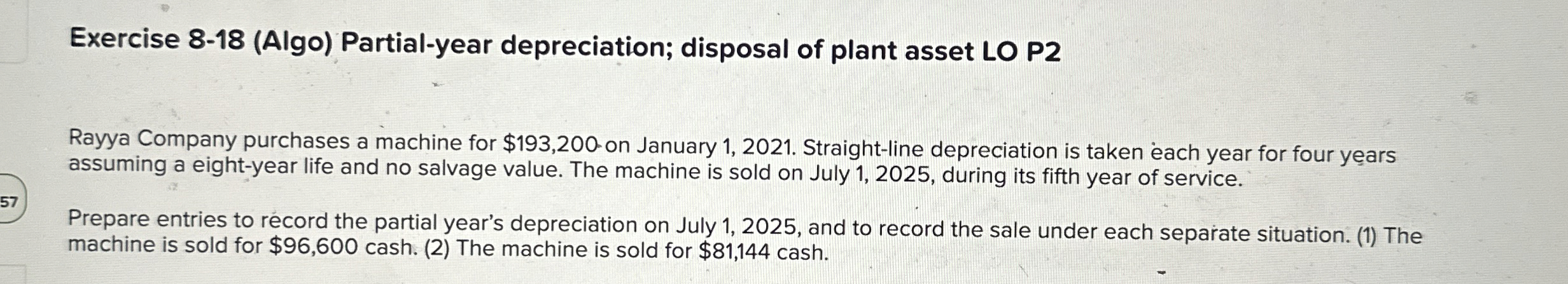 Exercise 8 - 1 8 ( Algo ) Partial - year