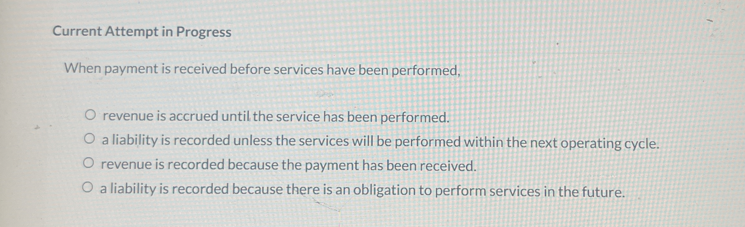 Current Attempt in Progress When payment is