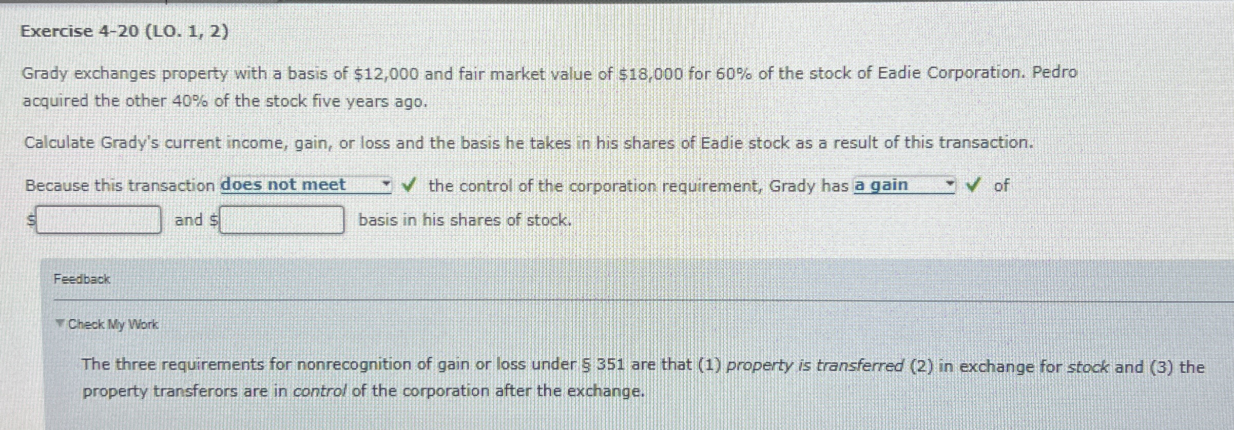 Exercise 4 - 2 0 ( LO . 1 , 2 ) Grady exchanges
