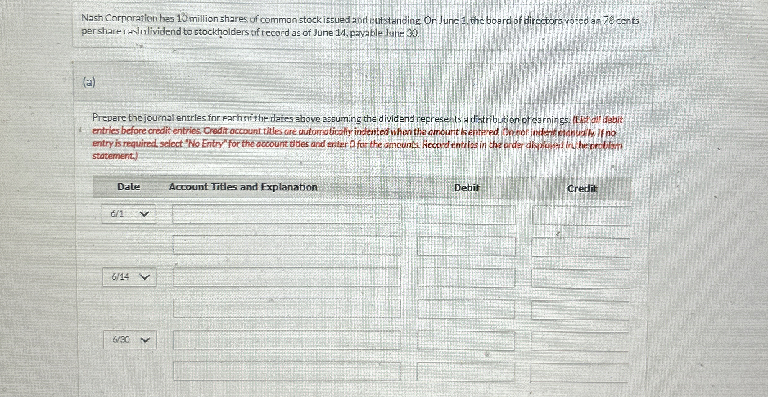 Nash Corporation has 1 0 million shares of common