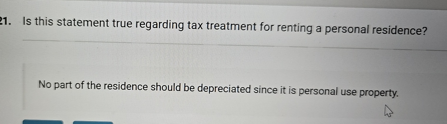 Is this statement true regarding tax treatment