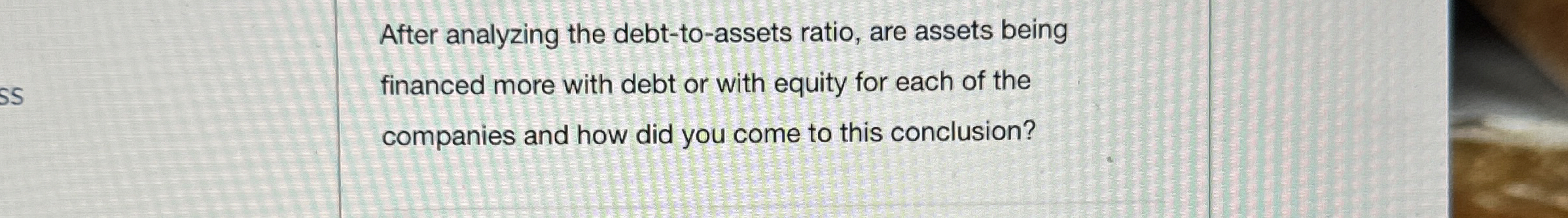 After analyzing the debt - to - assets ratio, are