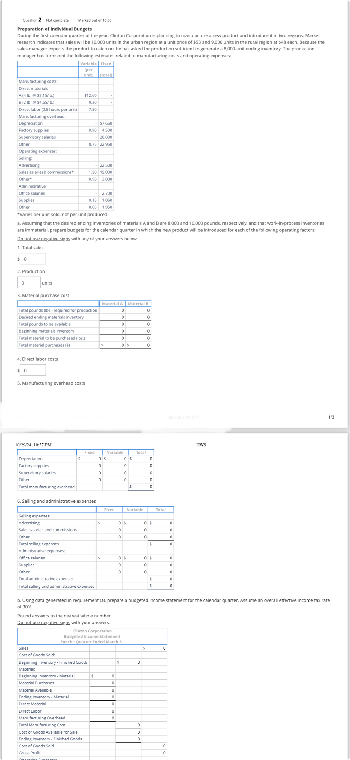 Preparation of Individual BudgetsDuring the first