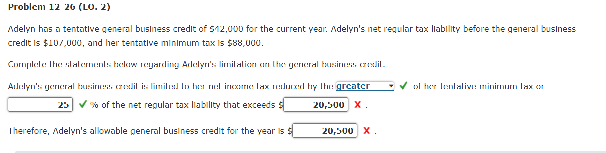 Problem 1 2 - 2 6 ( LO . 2 ) Adelyn has a