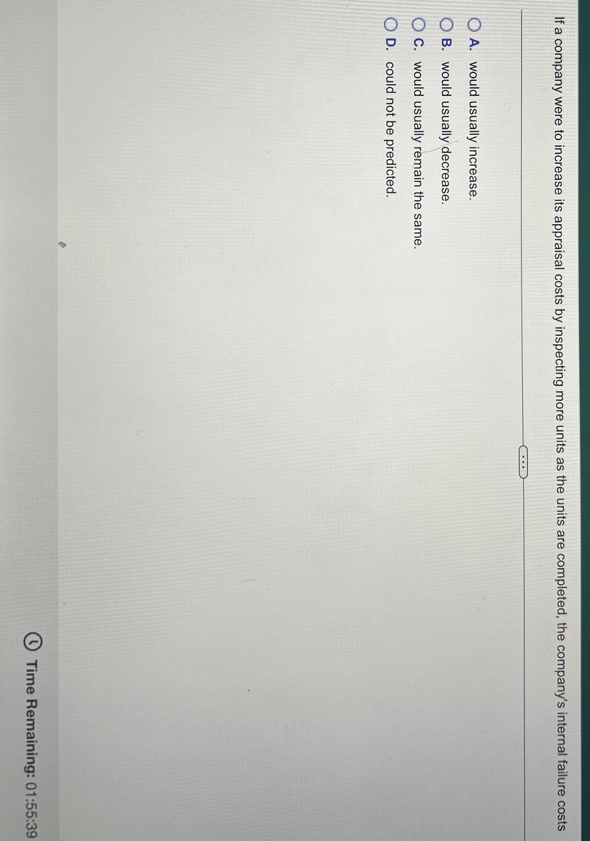 If a company were to increase its appraisal costs