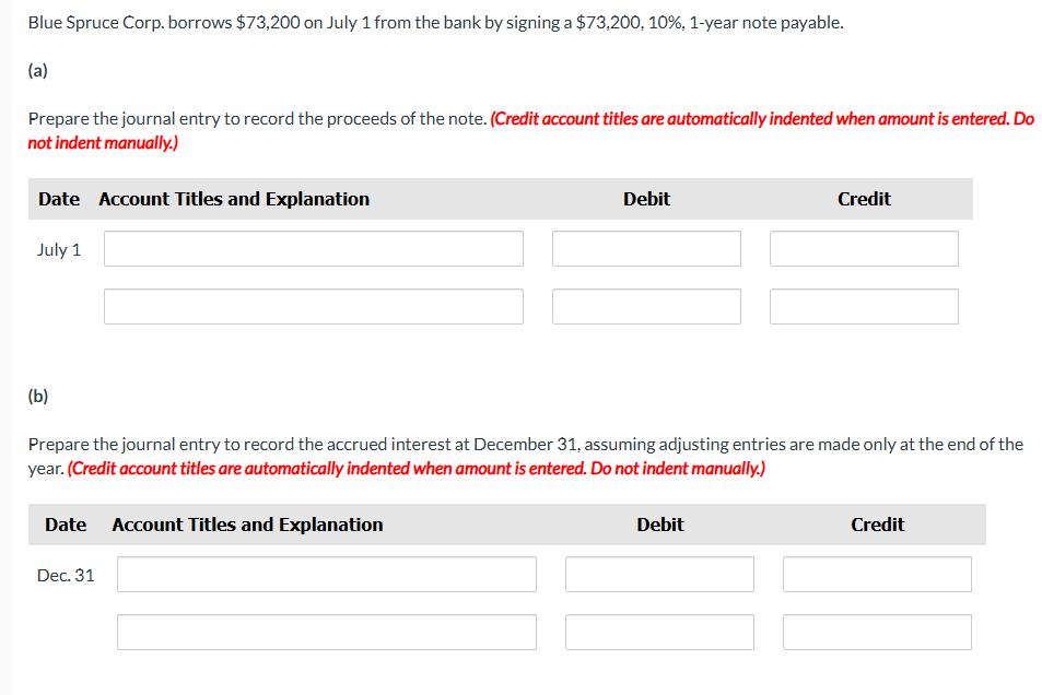 Blue Spruce Corp. borrows \ $ 7 3 , 2 0 0 on July