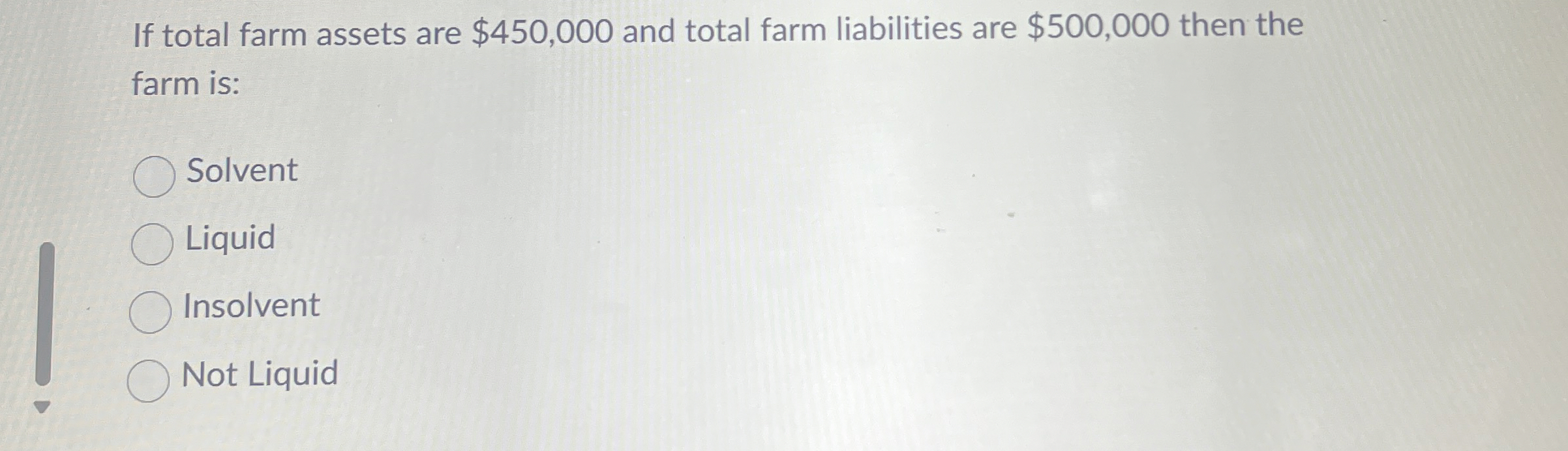 If total farm assets are $ 4 5 0 , 0 0 0 and