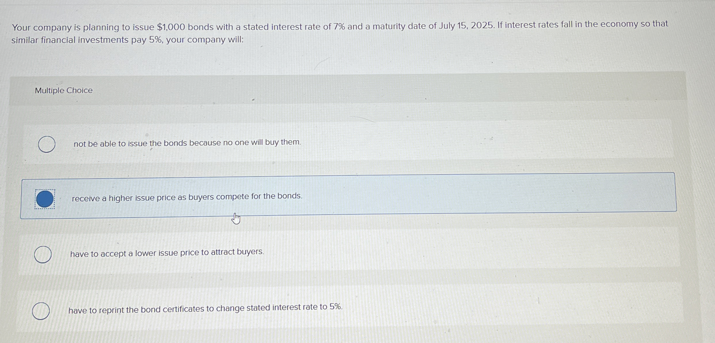 Your company is planning to issue $ 1 , 0 0 0