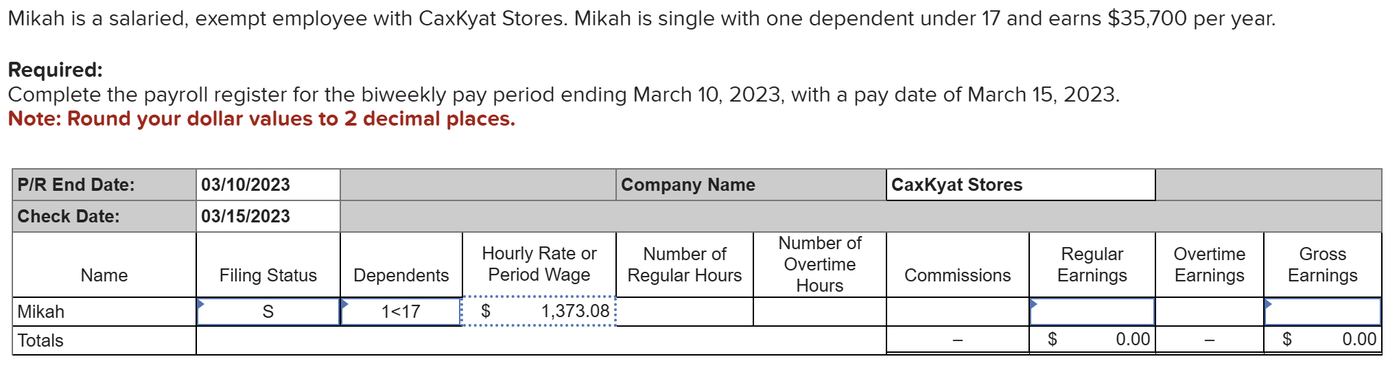 Mikah is a salaried, exempt employee with CaxKyat