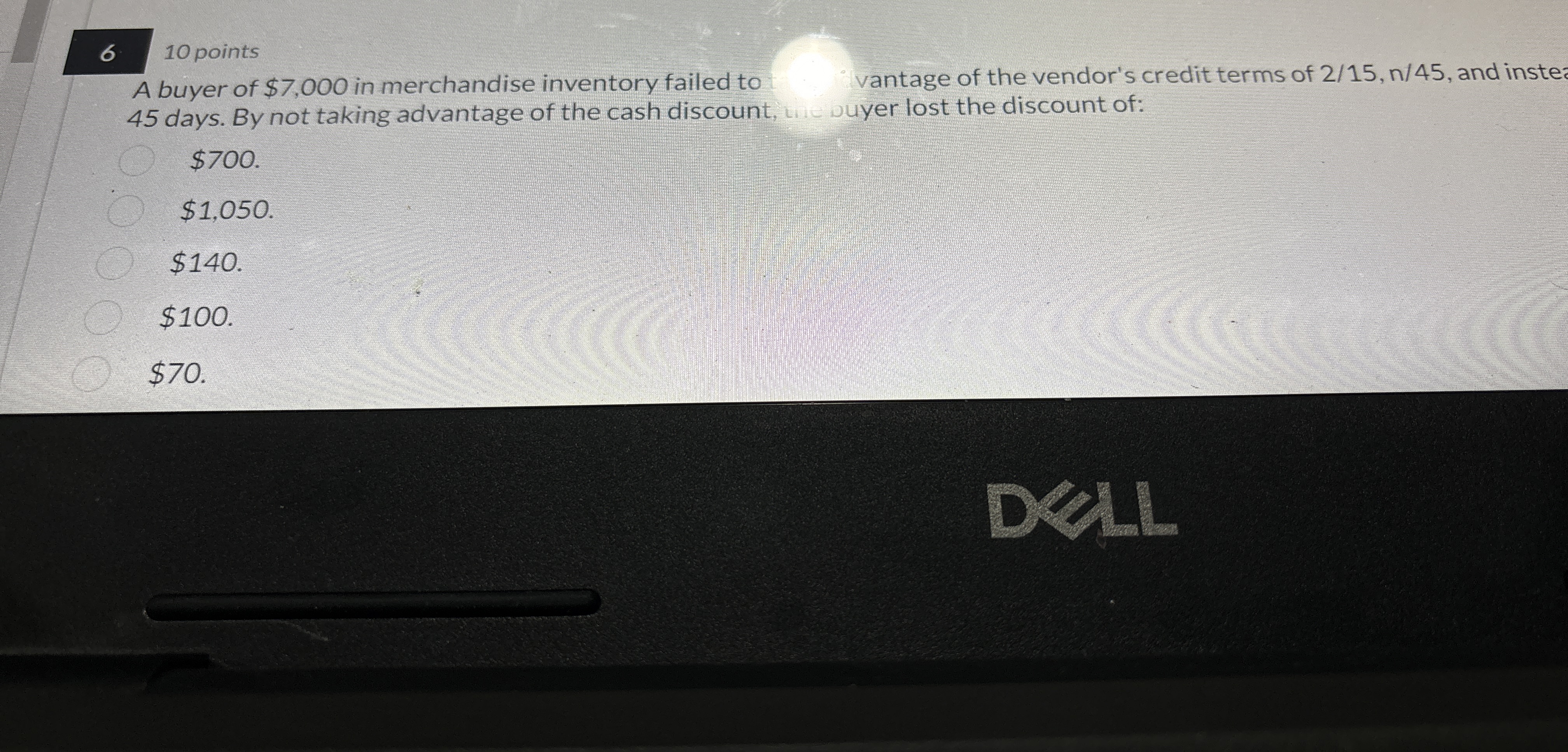 6 1 0 points A buyer of $ 7 , 0 0 0 in