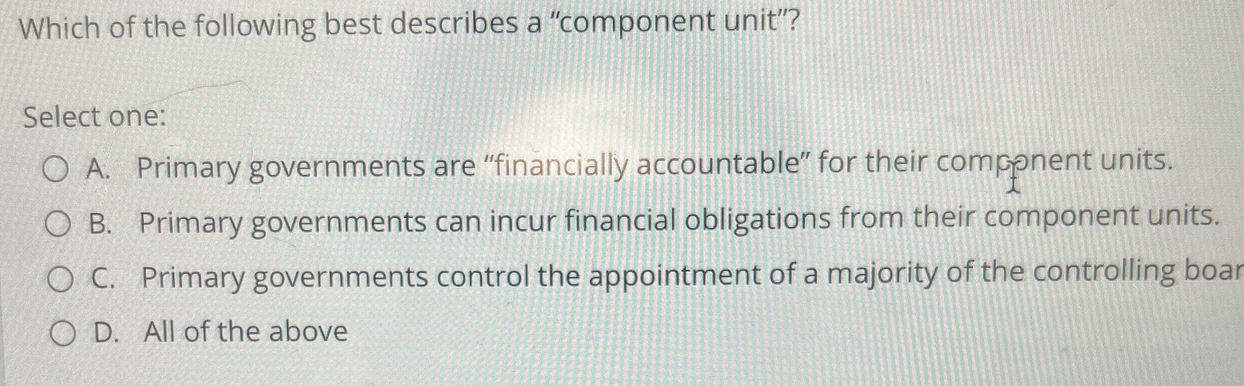 Which of the following best describes a