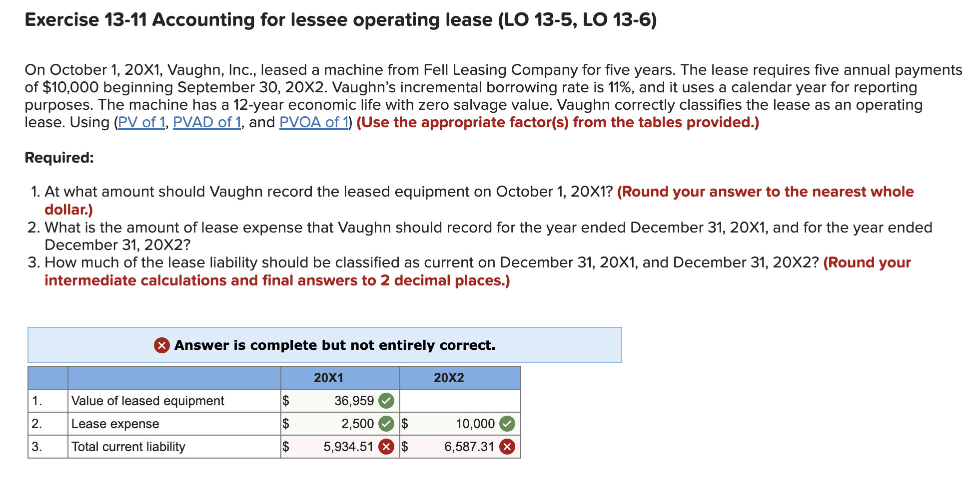 Exercise 1 3 - 1 1 Accounting for lessee