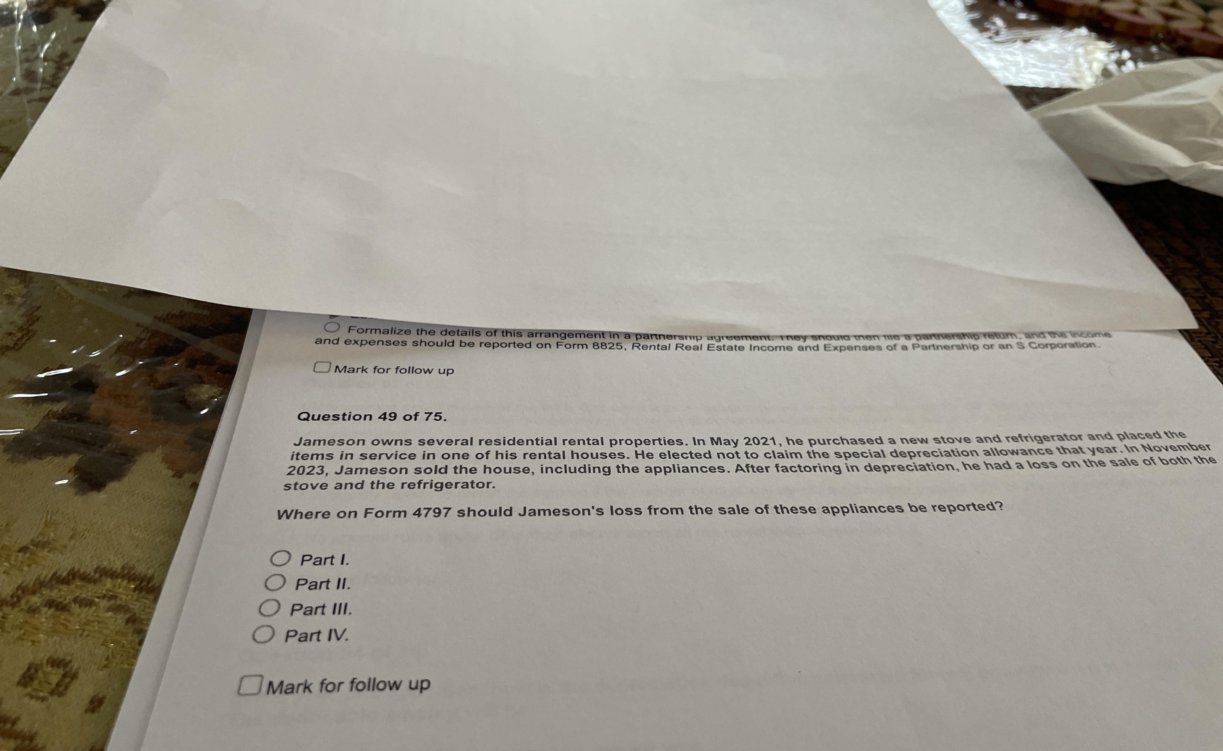 and expenses should be reported on Form 8 8 2 5 ,