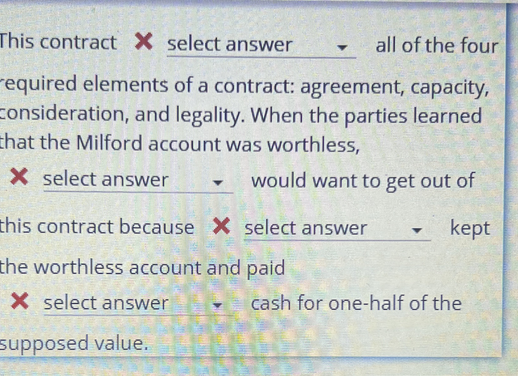This contract select answer all of the four