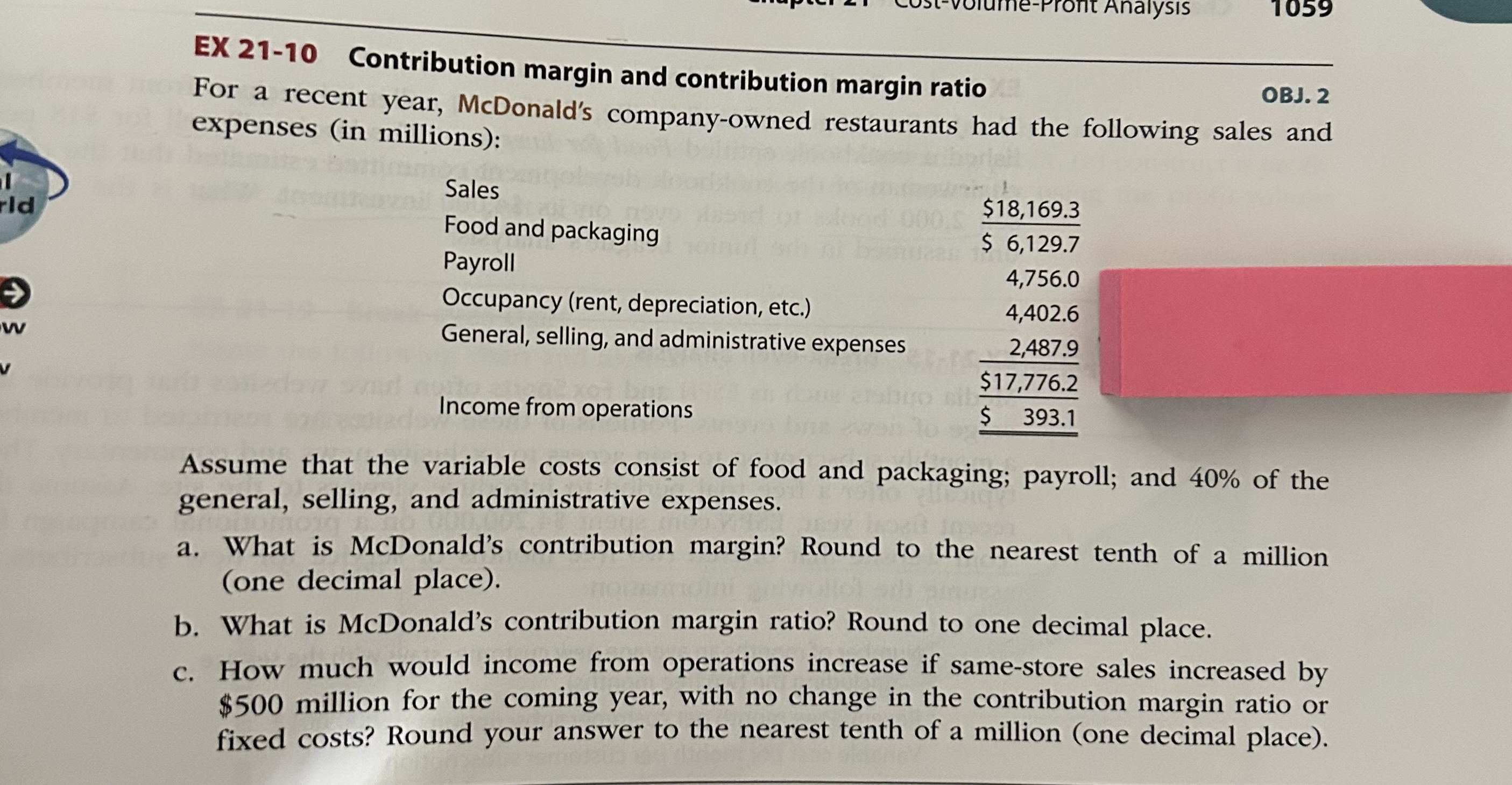 EX 2 1 - 1 0 Contribution margin and contribution