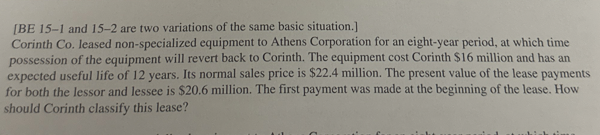 [ BE 1 5 - 1 and 1 5 - 2 are two variations of