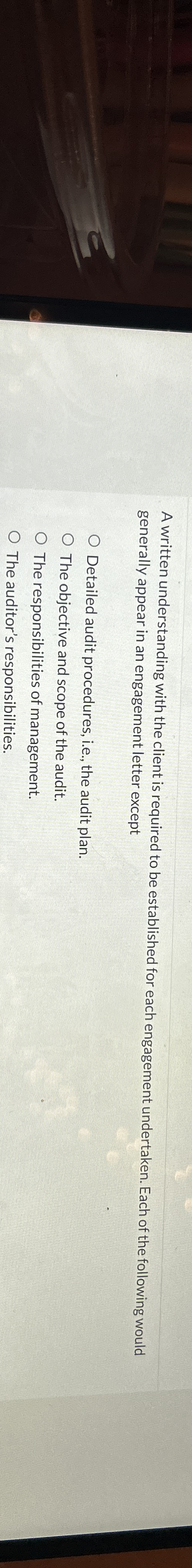 A written understanding with the client is