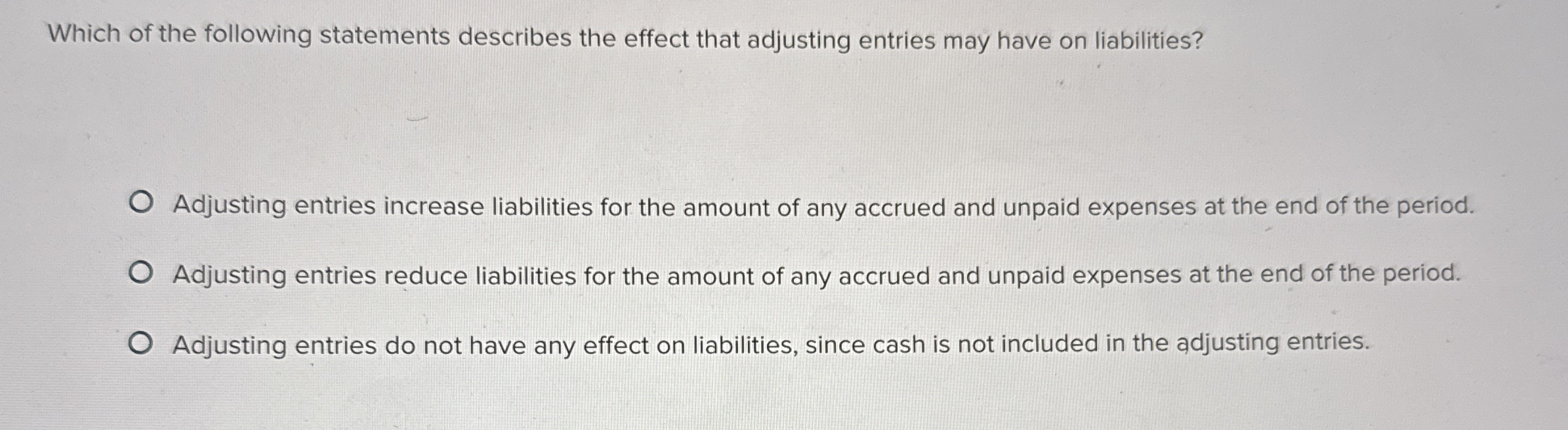 Which of the following statements describes the