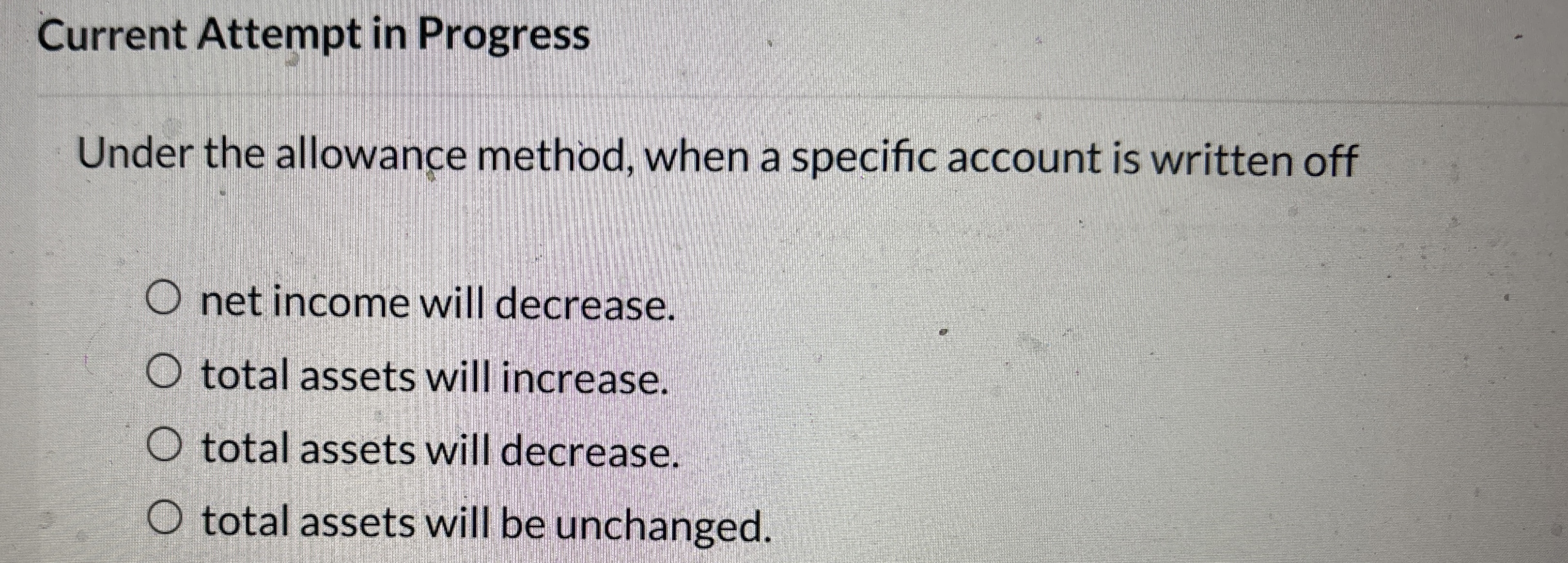 Current Attempt in Progress Under the allowance