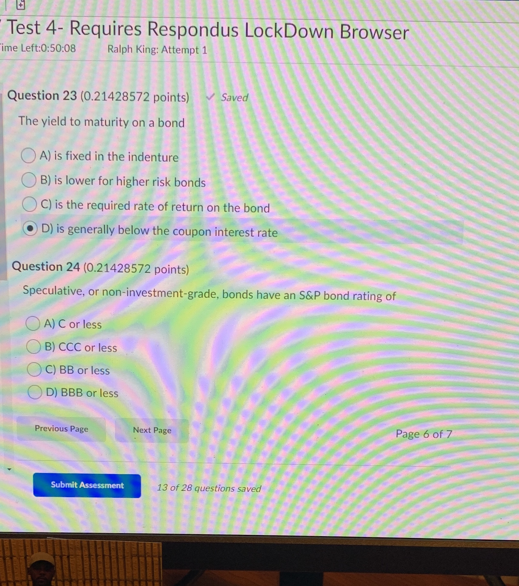 Test 4- Requires Respondus LockDown Browser ime