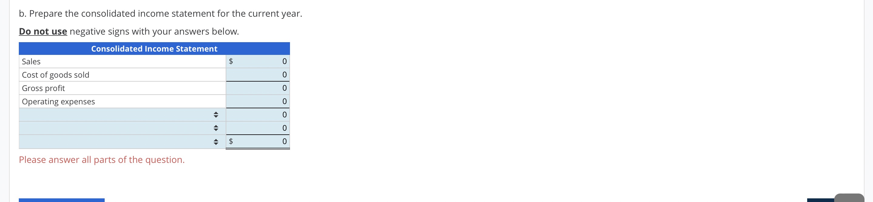 Preparing a consolidated income statementEquity