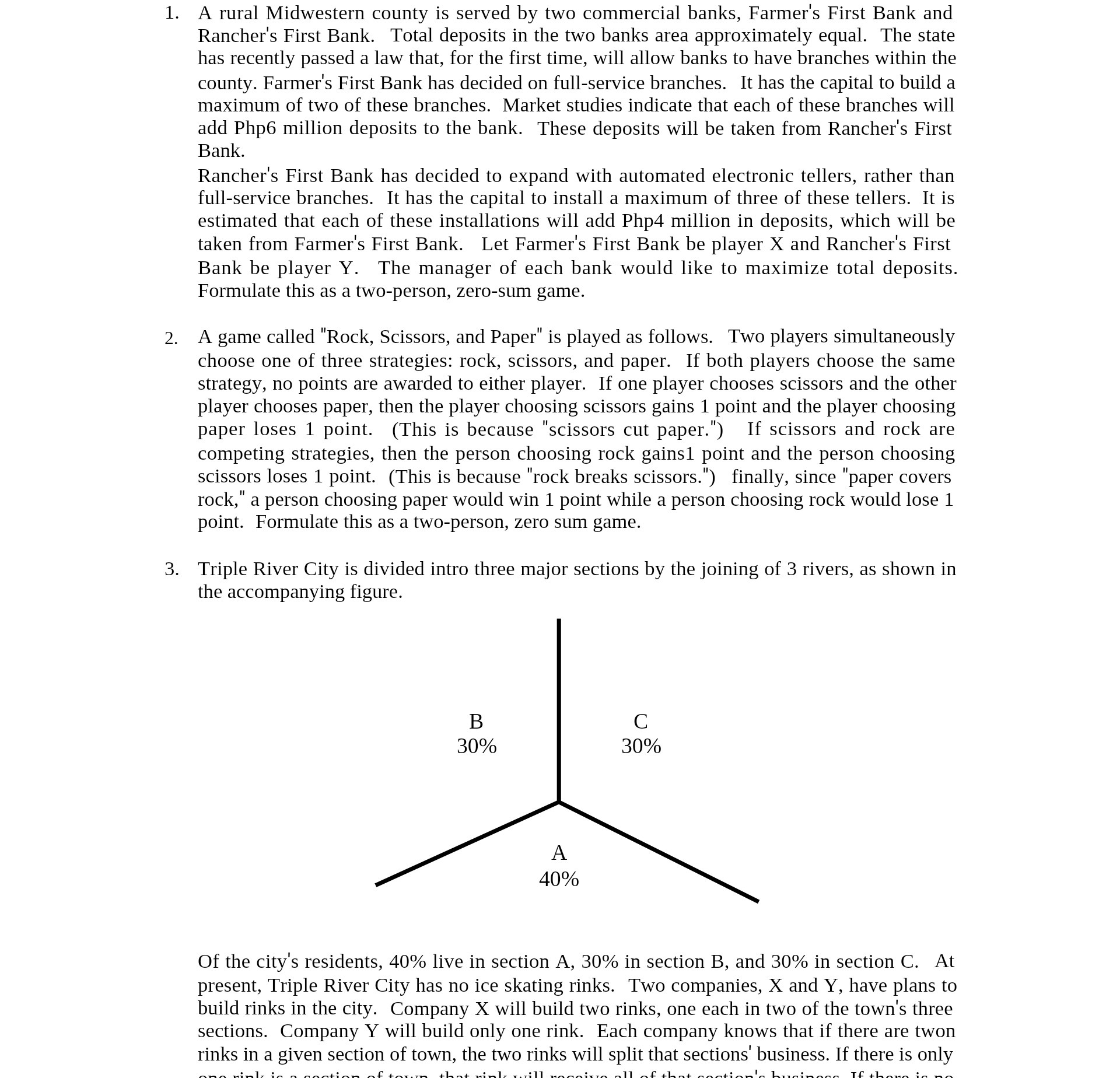 A rural Midwestern county is served by two