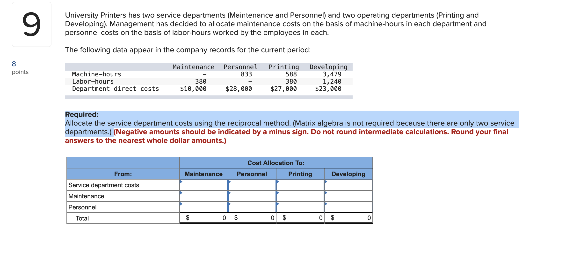 I need help with problems #2 and #9 Reference: