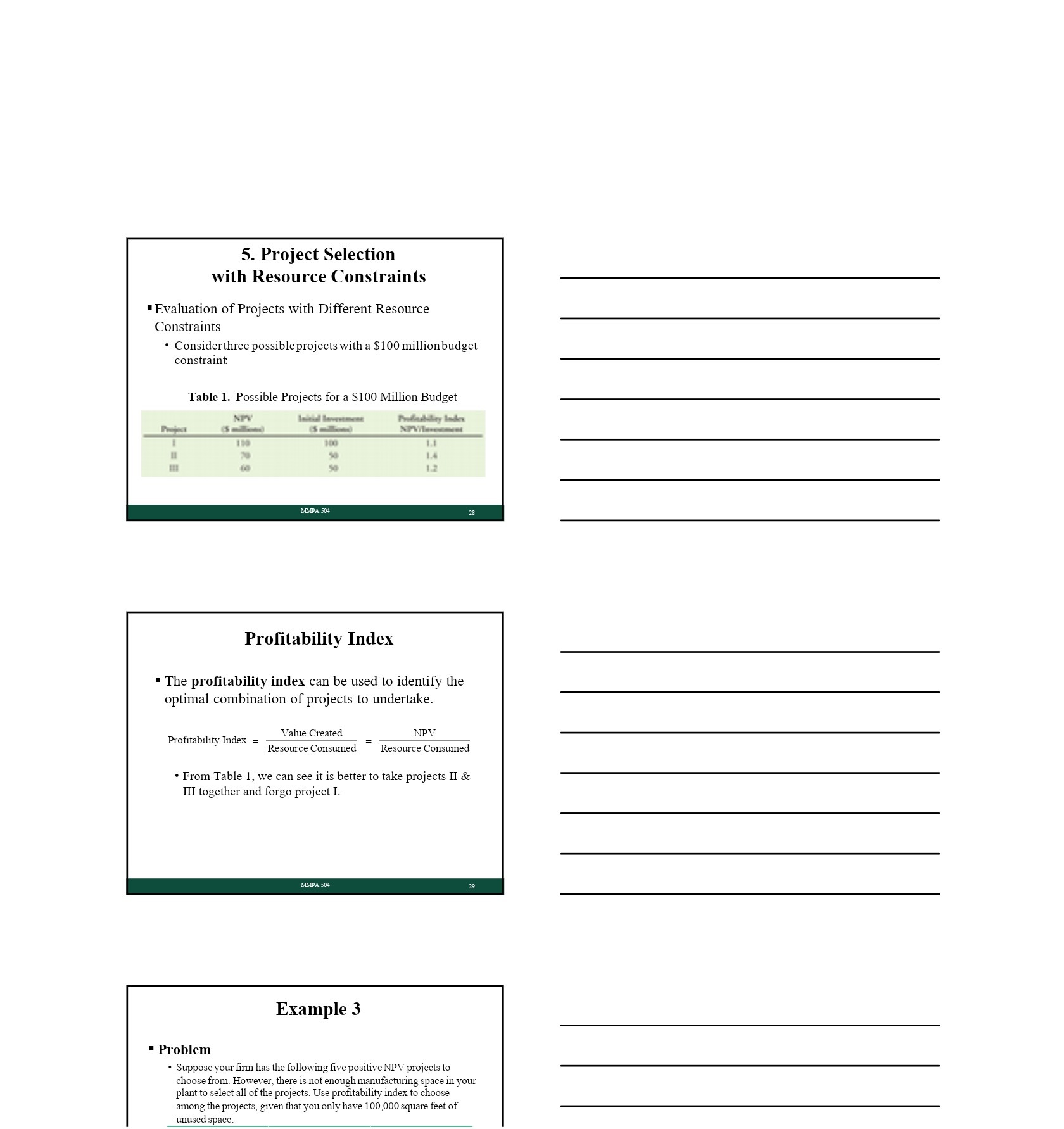 5. Project Selection with Resource Constraints -