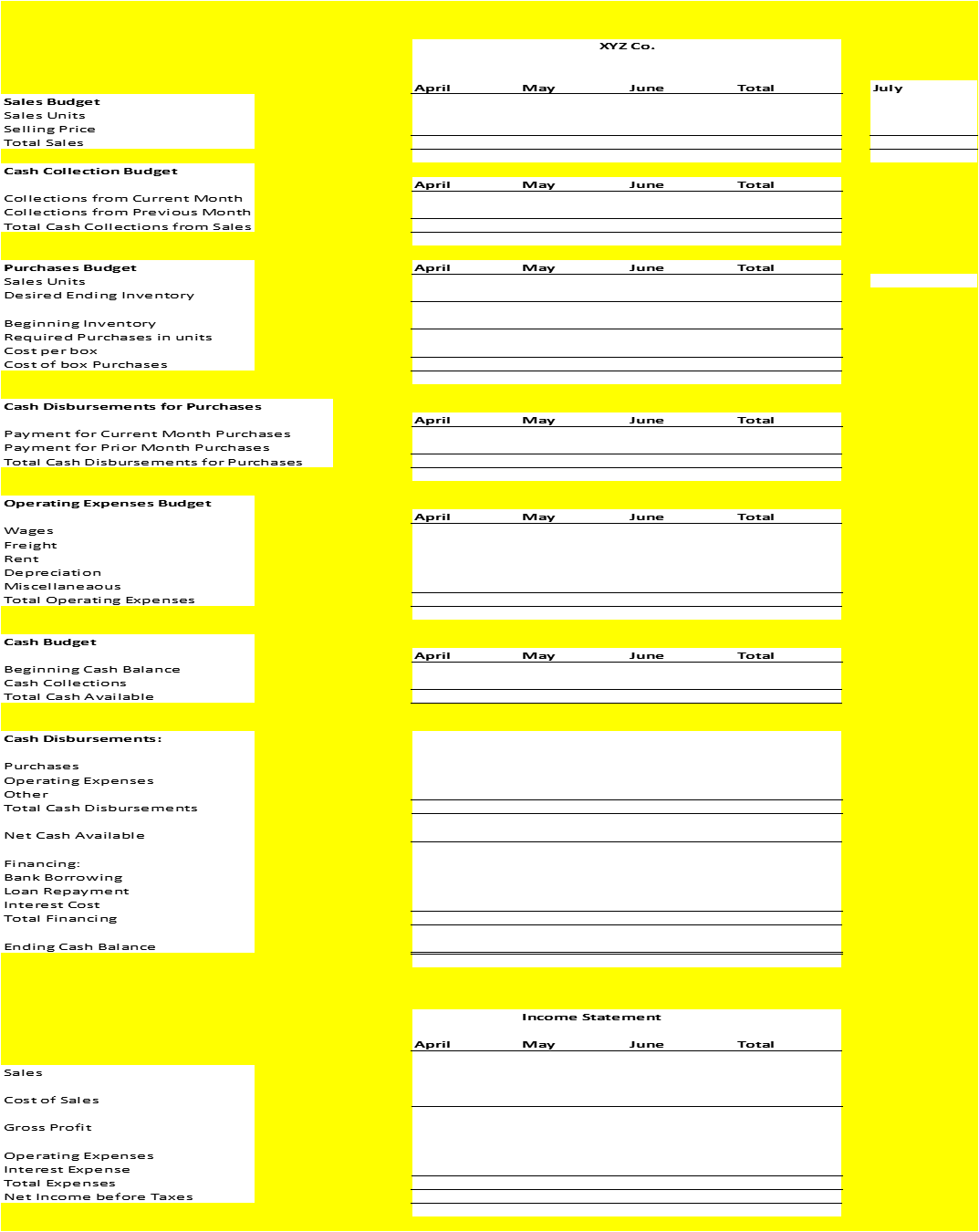 Assignment 3: Budgets This assignment relates to