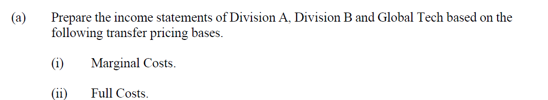 Global Tech Inc. (Global Tech) 1s a multinational