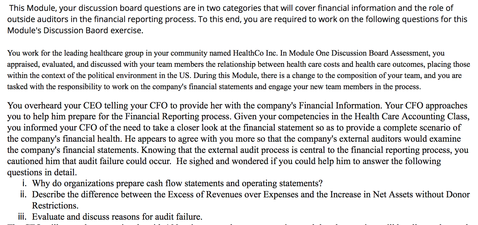 This Module, your discussion board questions are
