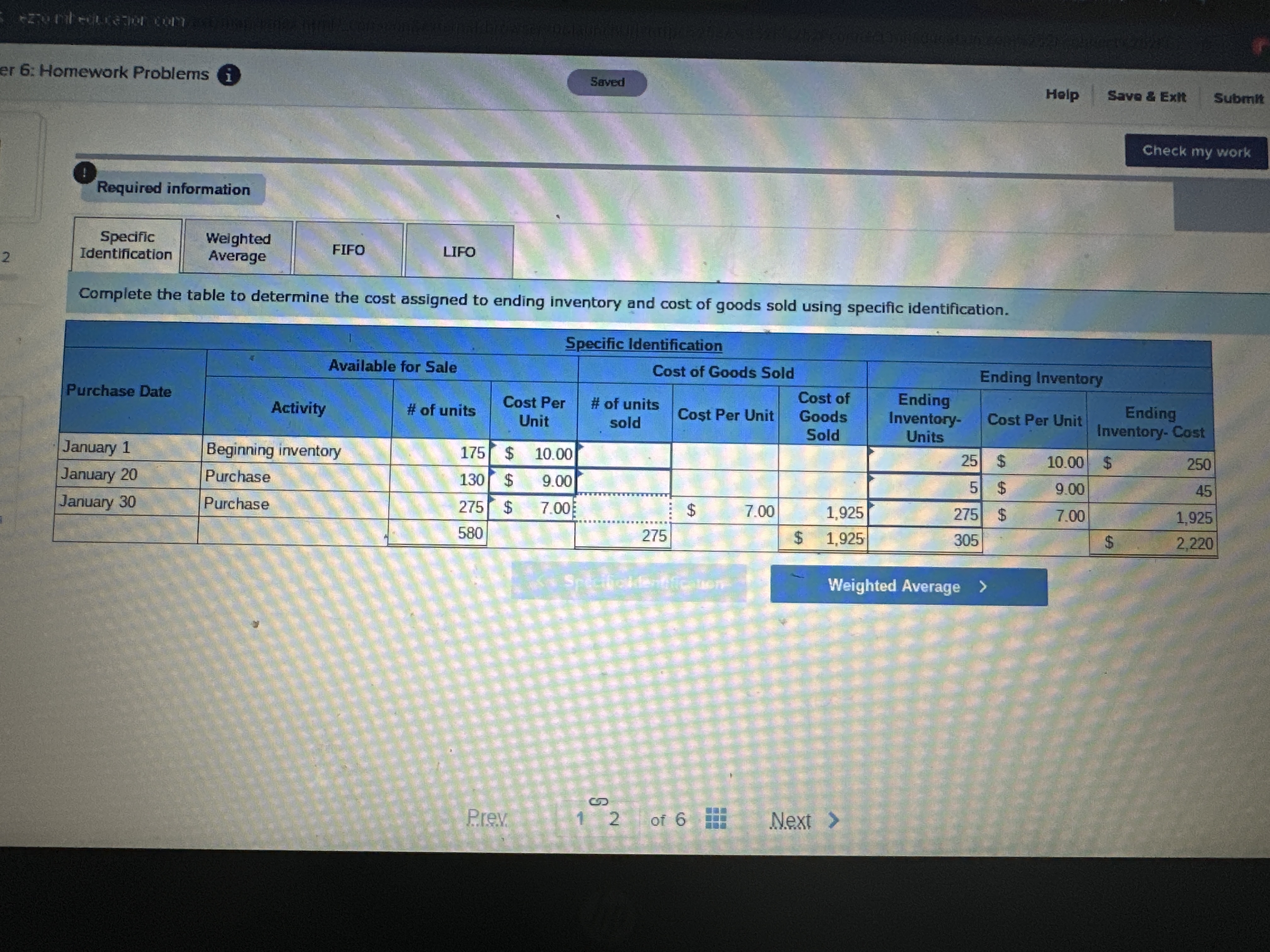 Homework Problems i Saved Help Save & Ex Check