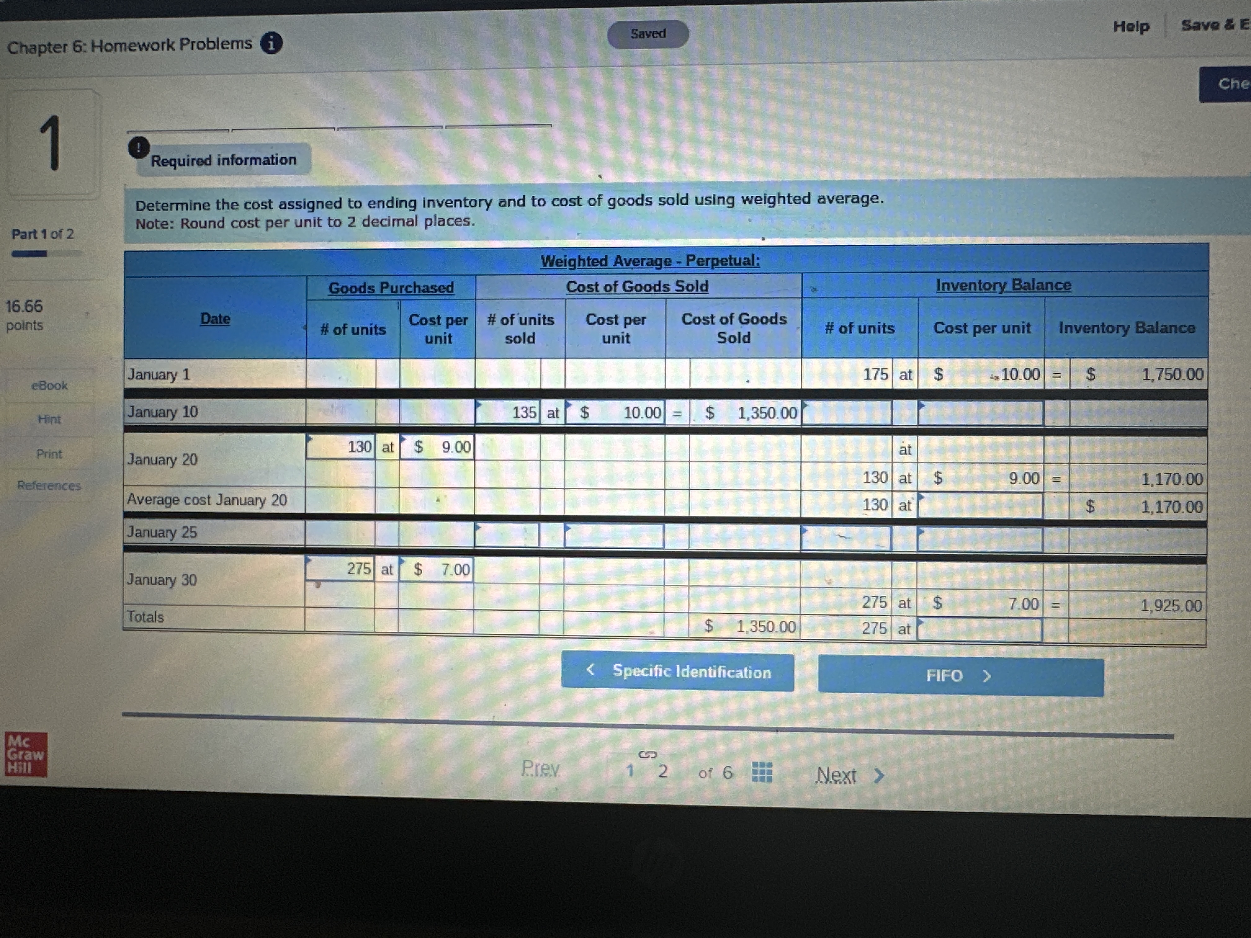 Homework Problems i Saved Help Save & Ex Check