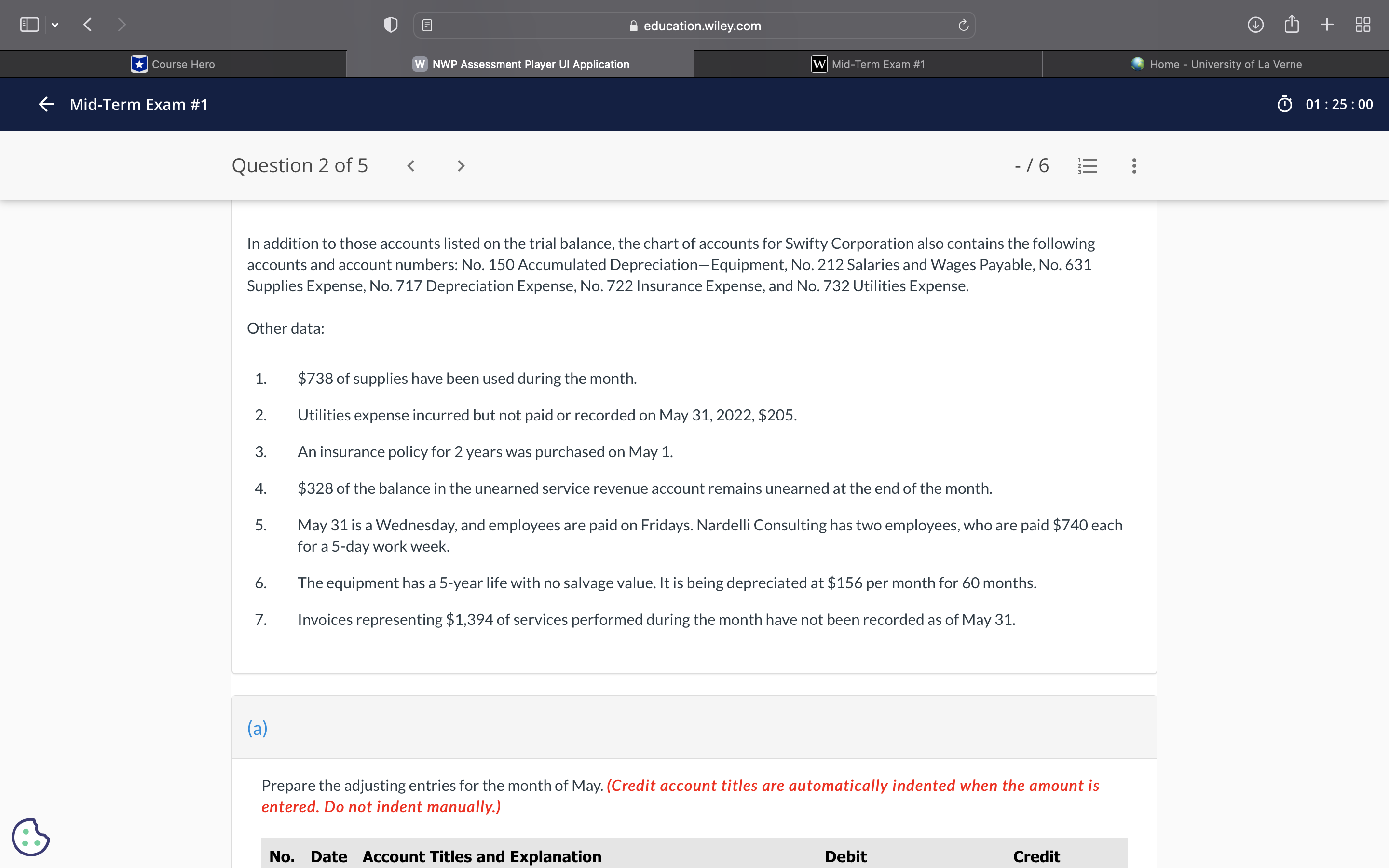 v education.wiley.com C + Course Hero W NWP