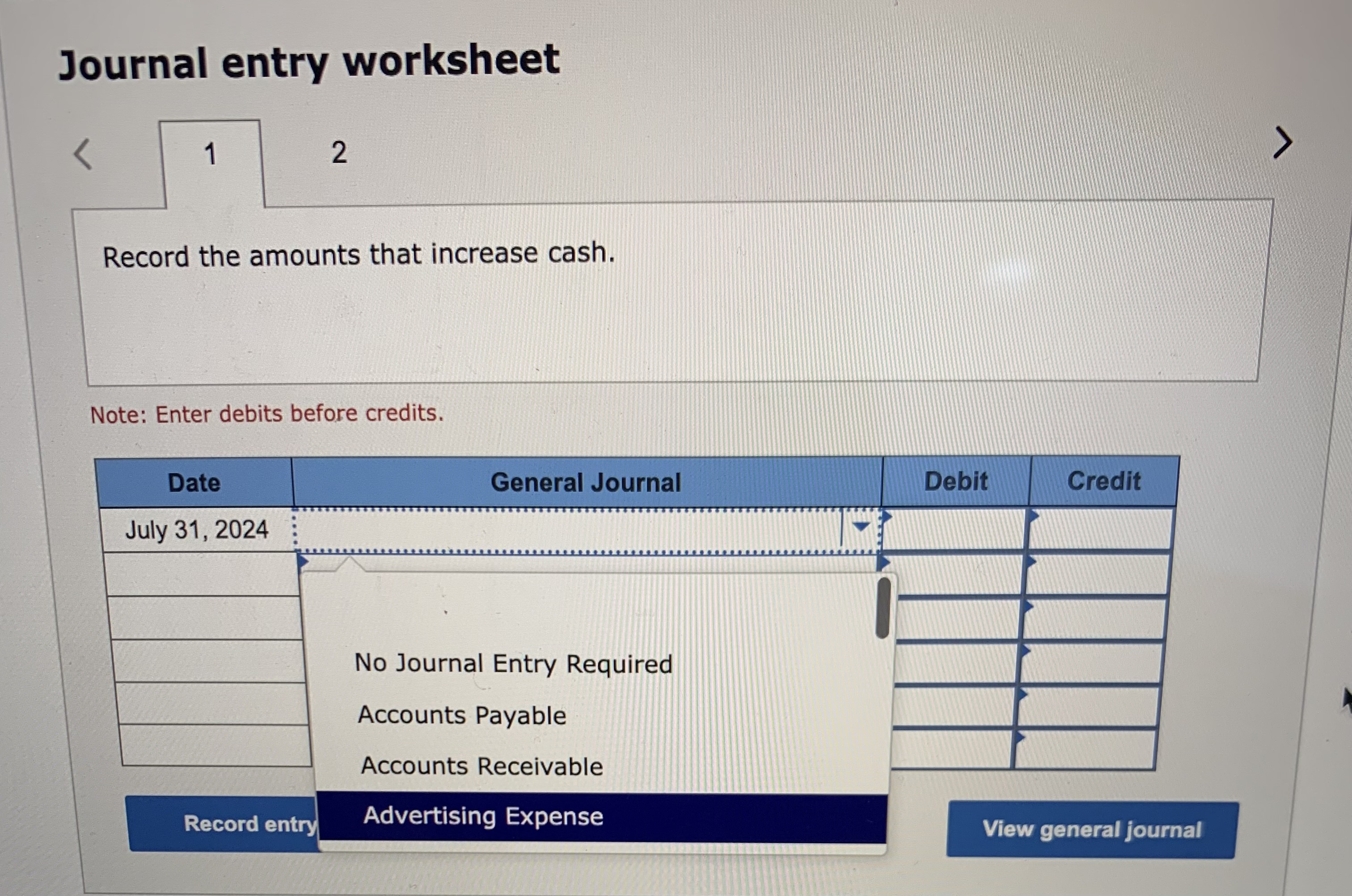 Please complete the tables below and please be