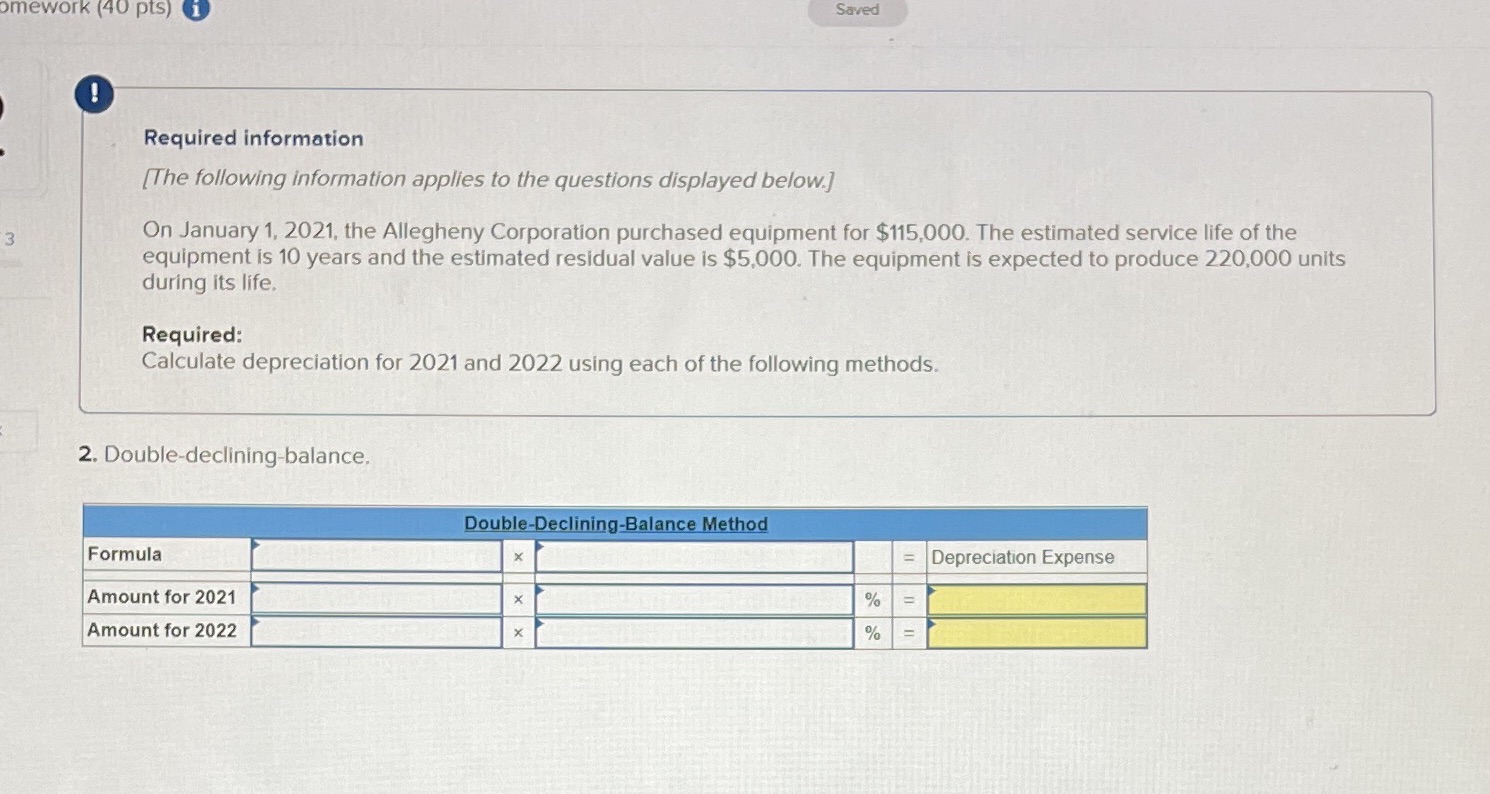 mework (40 pts) i Saved Required information [The