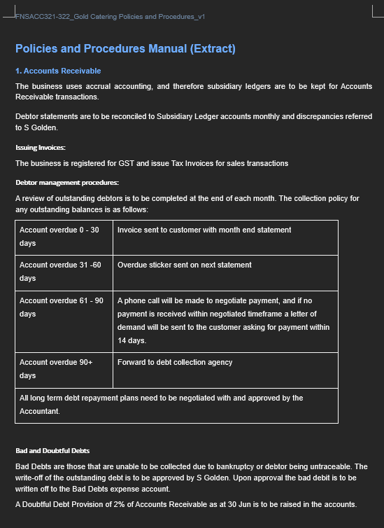 FNSACC321-322_Gold Catering Policies and