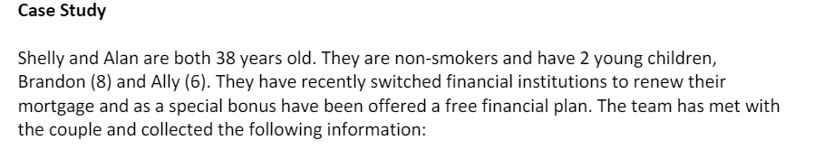 Case Study Shelly and Alan are both 38 years old.