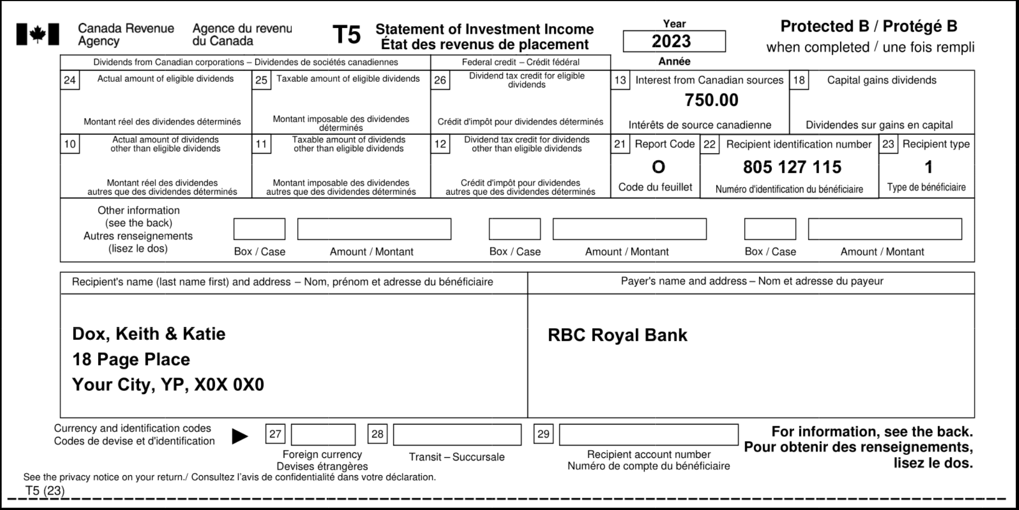 Taxpayer Information: Taxpayer #1 Name: Keith Dox