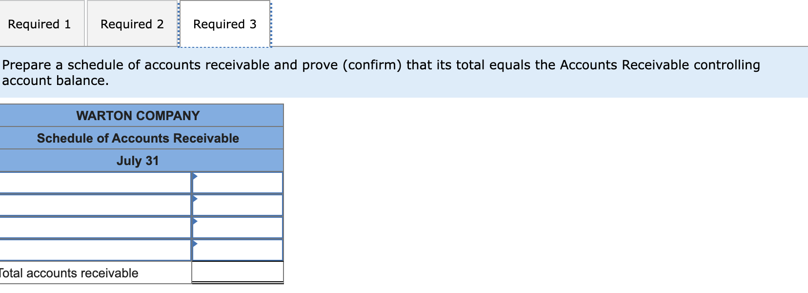 Warton Company posts individual sales to the