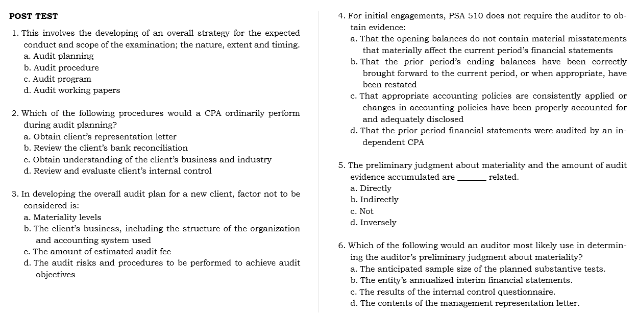 POST TEST 1. This involves the developing of an