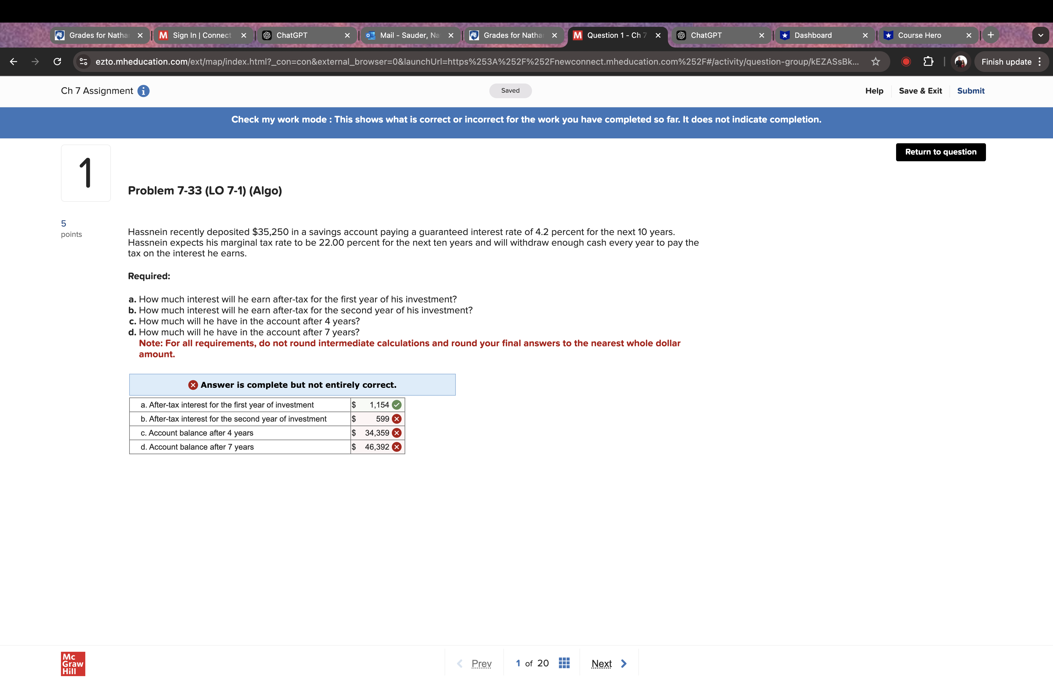 Grades for Natha x | M Sign In | Connect x