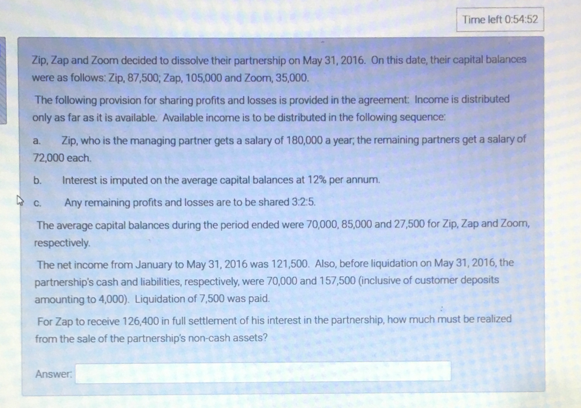 Please AnswerTopic: Partnership Accounting Time