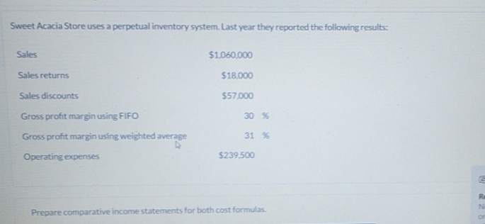 prepare comparative income statement for both